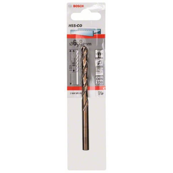 Bosch Accessories 2608585857 HSS Metall-spiralborr 6.8 mm Total längd 109 mm Cobalt DIN 338 Cylinderskaft 1 st