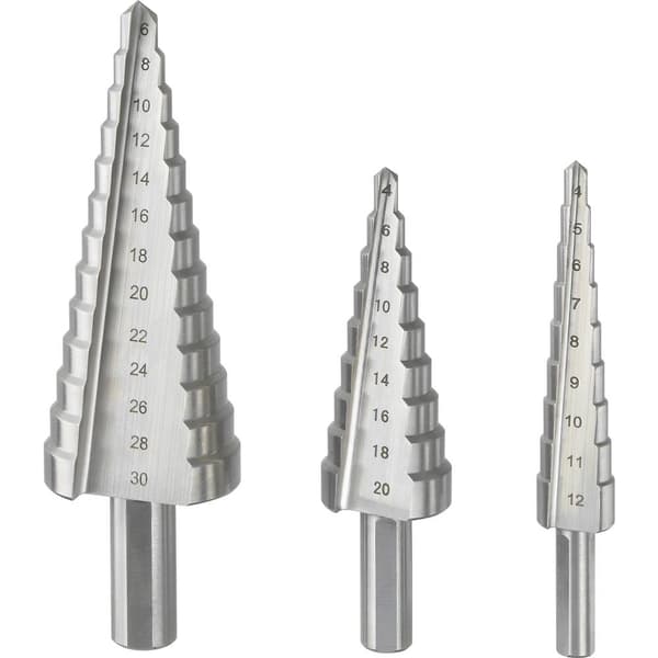 TOOLCRAFT TO-6802569 HSS Stegborrset 3x 4 - 20 mm, 4 - 12 mm, 6 - 30 mm 1 st