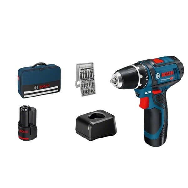 Bosch Professional 060186810H Borrmaskin batteri 12 V 2.0 Ah inkl. 2x batterier