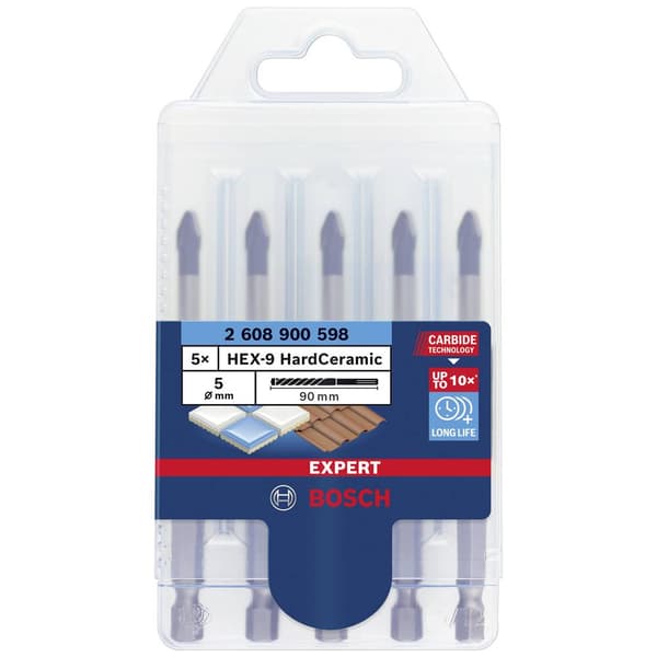 Bosch Accessories EXPERT HEX-9 HardCeramic 2608900598 Kakelborr-set 5 delar 5 mm Sexkantskaft 5 st