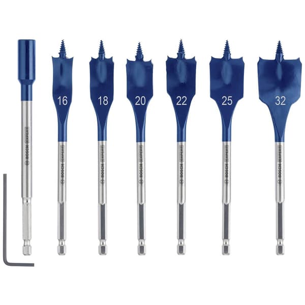 Bosch Accessories 2608900334 Trä-fräsborr-set 16 mm, 18 mm, 20 mm, 22 mm, 25 mm, 32 mm Total längd 152 mm Sexkantskaft