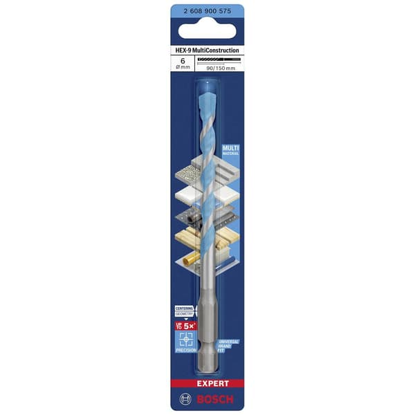 Bosch Accessories EXPERT HEX-9 2608900575 Multiborr 1 st 6 mm Total längd 150 mm Sexkantskaft 1 st