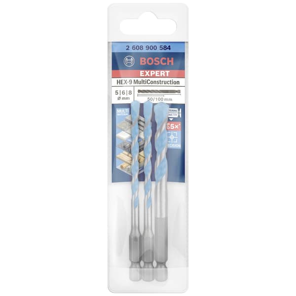 Bosch Accessories EXPERT MultiConstruction HEX-9 2608900584 Multiborrset 3 delar 5 mm, 6 mm, 8 mm Sexkantskaft 3 st