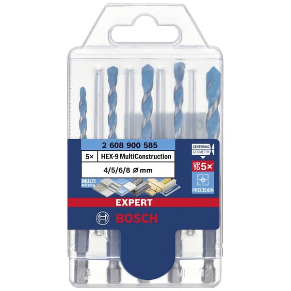 Bosch Accessories EXPERT MultiConstruction HEX-9 2608900585 Multiborrset 5 delar 4 mm, 5 mm, 6 mm, 8 mm Sexkantskaft 5