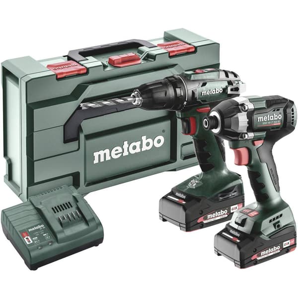 Metabo BS+SSD200LTBL 685193000 Borrskruvdragare batteri, Slagskruvdragare batteri 18 V 2 Ah Li-Ion inkl. 1x batteri, in