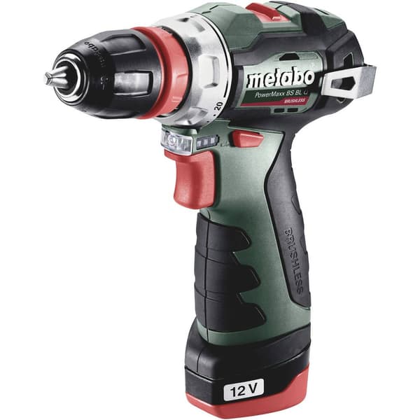 Metabo PowerMaxx BS BL Q 601749500 Borrskruvdragare batteri 12 V 2 Ah Li-Ion inkl. 2x batterier