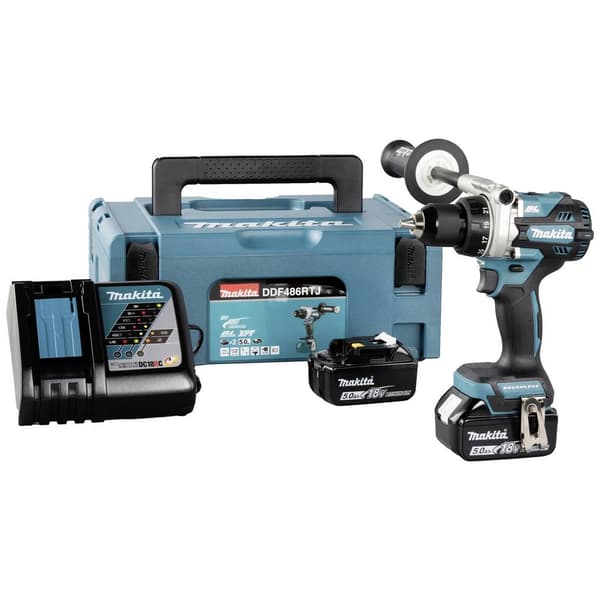 Makita DDF486RTJ Borrskruvdragare batteri 18 V Li-Ion borstfri