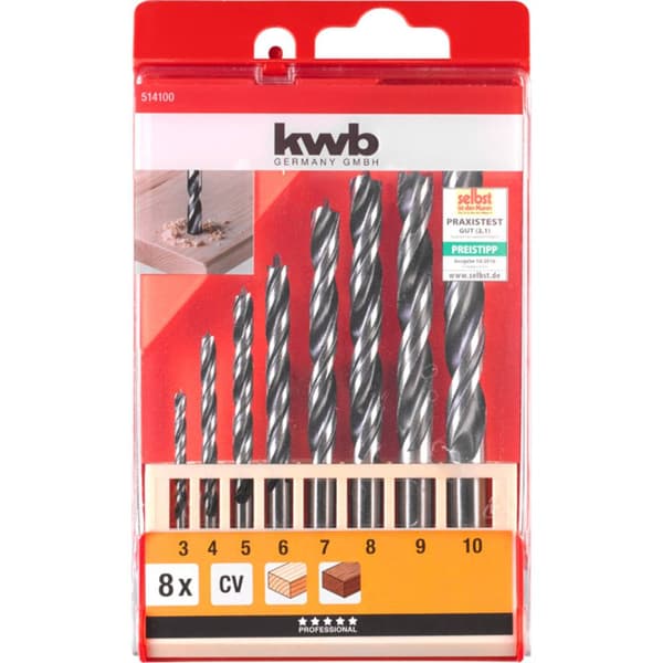 kwb 514100 Trä-spiralborr-set 8 st