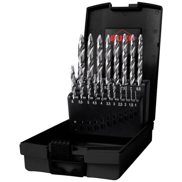 RUKO 259214RO HSS-G Spiralborrsats 19 delar DIN 338 Trihedriskt skaft 1 set