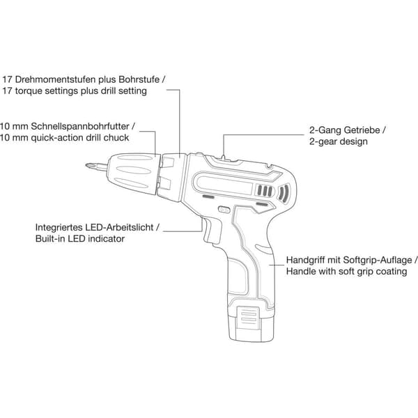 D008 Borrskruvdragare batteri 10.8 V 1.5 Ah Li-Ion inkl. 1x batteri