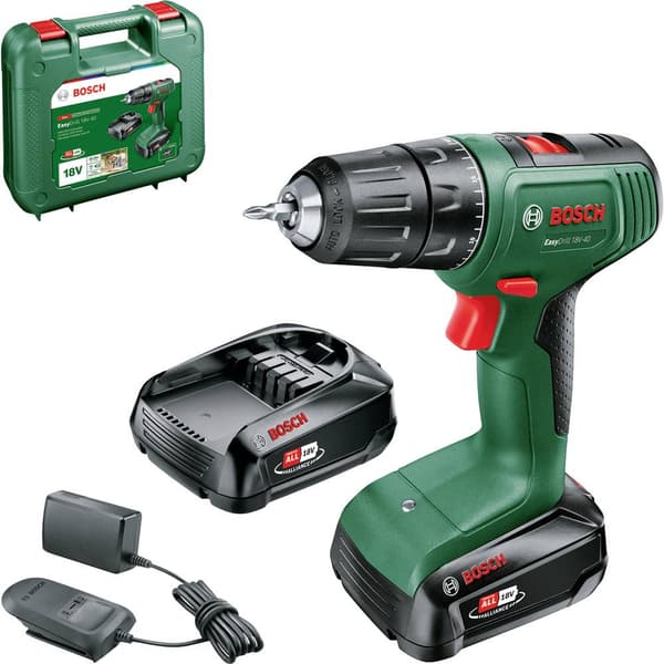 Bosch Home and Garden EasyDrill 18V-40 06039D8002 Borrskruvdragare batteri 18 V 1.5 Ah Li-Ion inkl. 2x batterier, inkl.