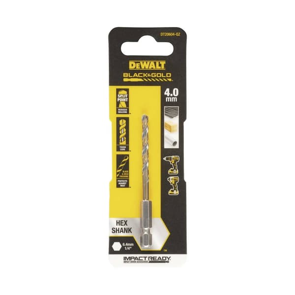 DEWALT DT20604-QZ HSS-G Metall-spiralborr 1 st 4 mm Total längd 80 mm korrosionsskydd Sexkant 1 st