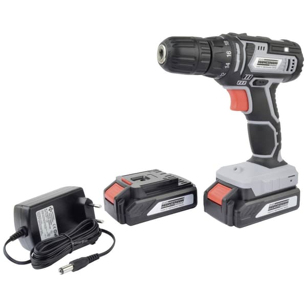 Brüder Mannesmann M17690 Borrskruvdragare batteri 20 V 1.5 Ah Li-Ion inkl. 2x batterier, inkl. laddare, inkl. väska