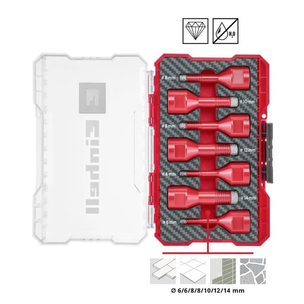 Einhell 500400 Kakelborr-set 7 delar 6 mm, 8 mm, 10 mm, 12 mm, 14 mm M14 1 set