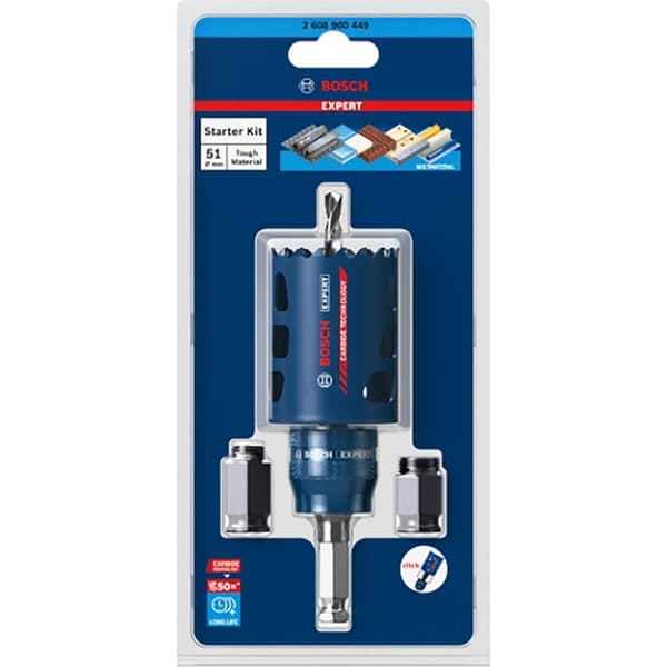 Bosch Professional Sierran Kruunu Expert Tough Material Power Change 51 Mm Starter Kit Hopeinen