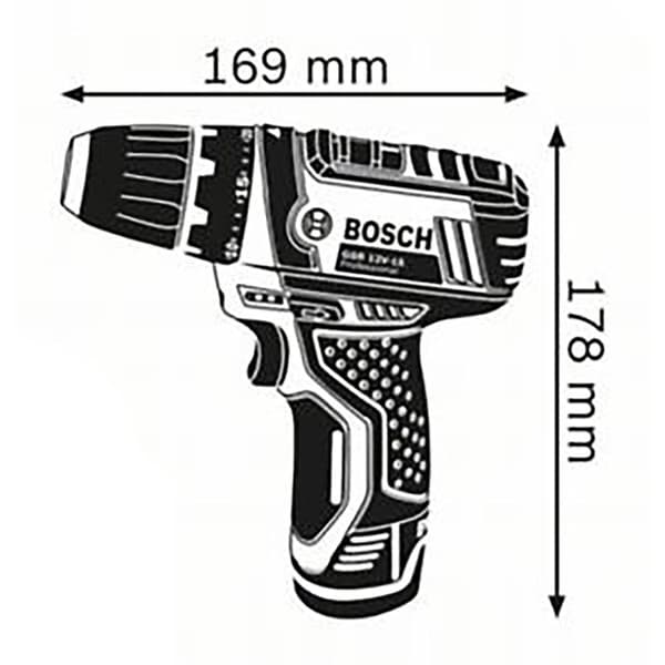 Bosch Professional Batteri Skruvmejsel Gsr 12v-15 + 2x2.0 Ah + L-boxx Silver