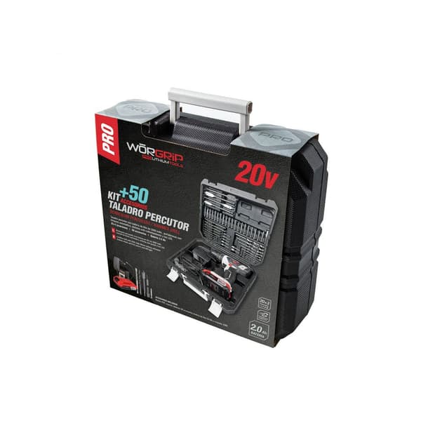 Worgrip Iskevä Porakone 1 Akku 50 Lisävarustetta 2.0ah 20v