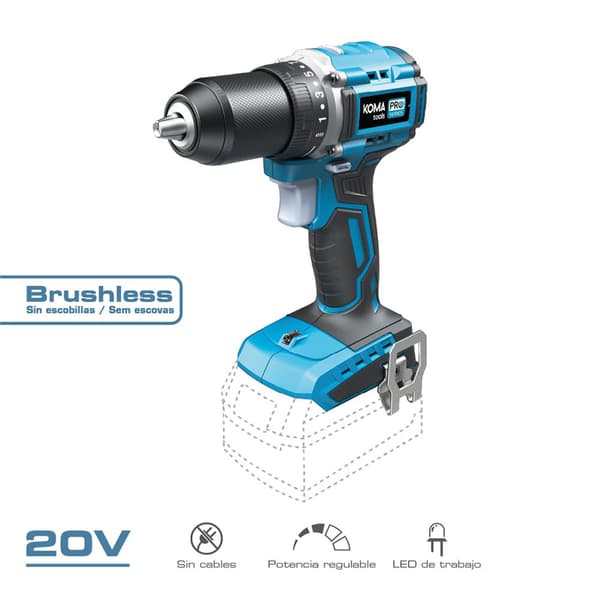 Koma Tools Sladdlös Borrmaskin Utan Batteri 20v