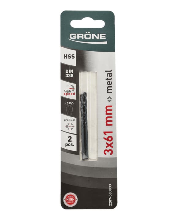 Grone metalbor 3 x 61mm 2 stk