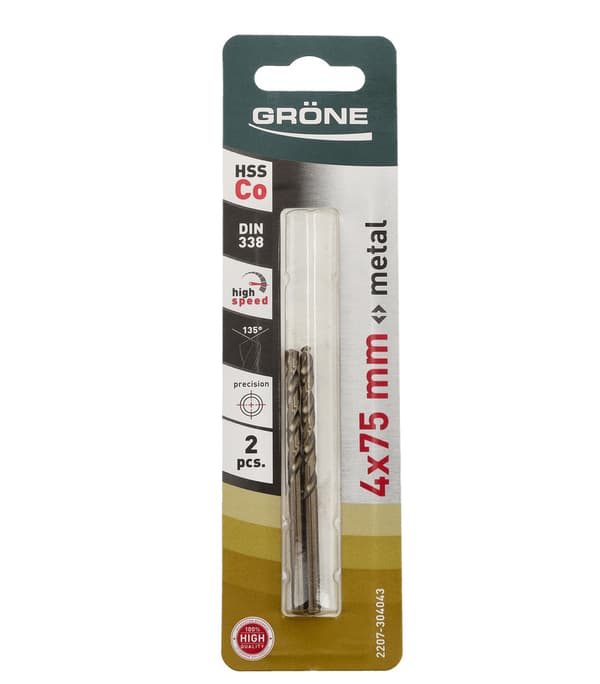 Grone metalbor 4 x 75mm 2 stk