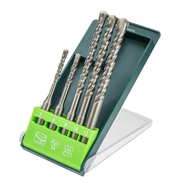 SDS betonborsæt, 5 stk - 5, 6 x 110 mm + 8, 10, 12 x 160 mm.