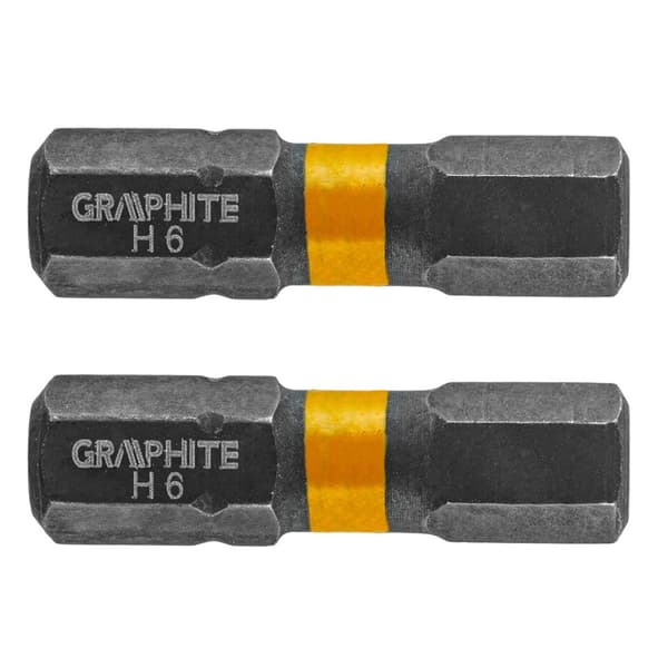 HEX6 x 25 mm slagbits, 2 st.