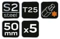 Miniatyrbillede 1 af 5: Slagbits S2, 50 mm, T25 - 5 stk.