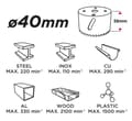 Miniatyrbillede 1 af 3: Bimetal hulsav 40 mm