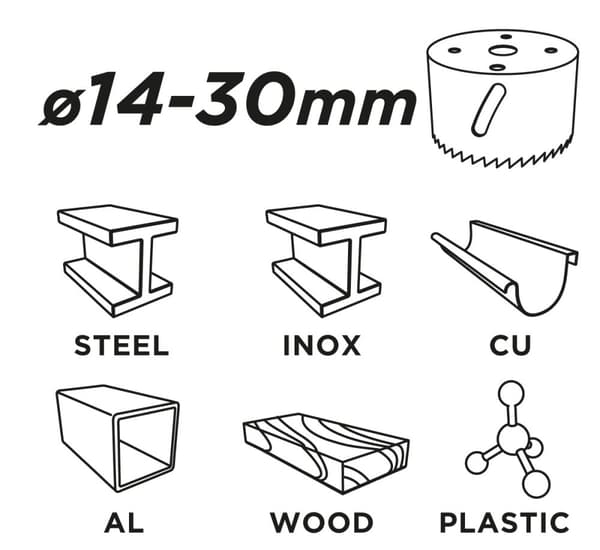 Adapter til bimetal hulsave 14-30 mm