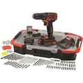 Miniatyrbillede 1 af 4: BLACK+DECKER 18V Li-Ion Akku Boremaskine med Oplader BDCDC18BAST-QW med 160 tilbehør, 2 x 1,5 Ah Batterier, 1 stk.