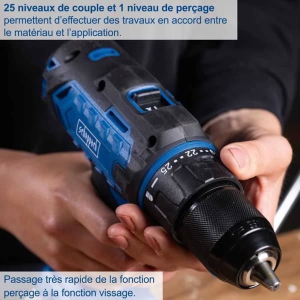 Batteridriven borrskruvdragare C-DD45-X - 45 Nm 13mm chuck - SCHEPPACH 20V IXES - utan batteri eller laddare