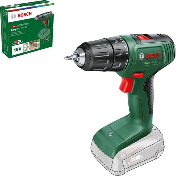 Boremaskine - Bosch - EasyDrill 18V-40 - Uden batteri - 13 mm borepatron - 2 hastigheder