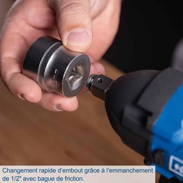 BC-IW350-X batteridrevet slagnøgle - 1/2 børsteløs 180Nm/350Nm 3600 slag/min + 3 toppe - SCHEPPACH 20V IXES - uden batteri eller oplader