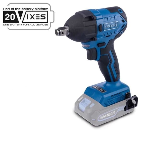 BC-IW350-X batteridrevet slagnøgle - 1/2 børsteløs 180Nm/350Nm 3600 slag/min + 3 toppe - SCHEPPACH 20V IXES - uden batteri eller oplader