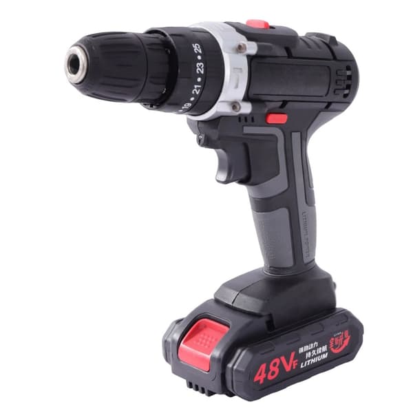 Elektrisk Slagnøgle, 21V Batteridrevet, Maksimal Hastighed 1350 omdr./min, 1/2" Chuck,Rød
