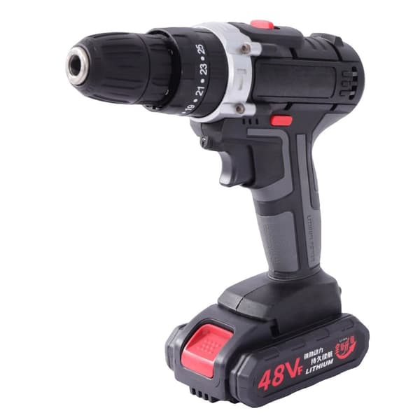 Elektrisk Slagnøgle, 21V Batteridrevet, Maksimal Hastighed 1350 omdr./min, 1/2" Chuck,Rød