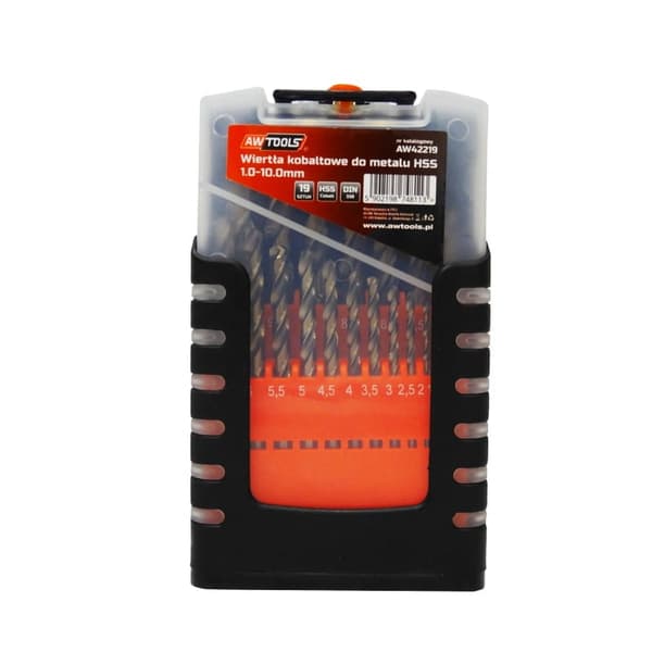 AWTOOLS METALBOR 1,0-10,0 mm / KOBALT / SÆT MED 19 DELE