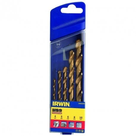 IRWIN BOREMIDDEL METAL TITANIUM SÆT 5 dele 4,0, 5,0, 6,0, 8,0, 10,0 mm