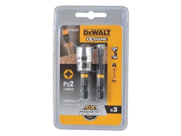 DEWALT SLAGSPIDS PZ2 2 STK. + MAGNETISK HOLDER EXTREME SLAGTORSION