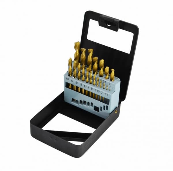 AWTOOLS METALBOR HSS-G TITANIUMSÆT 19 dele /1,0-10,0 mm/