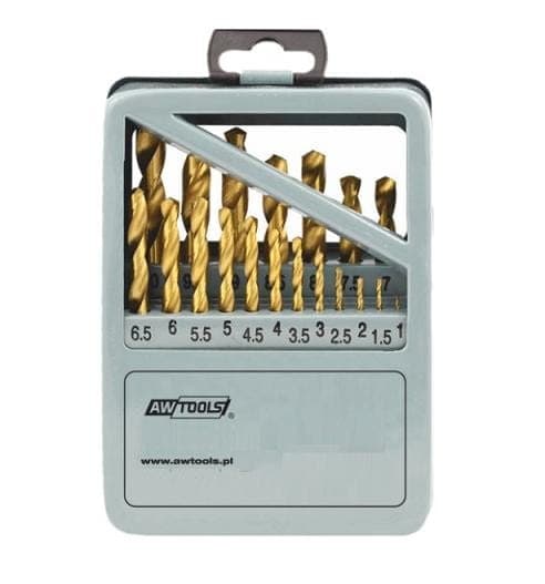 AWTOOLS METALBOR HSS-G TITANIUMSÆT 19 dele /1,0-10,0 mm/