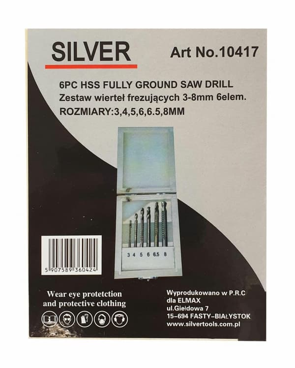 FRÄSBORRSET 3-8mm 6 delar/SILVER