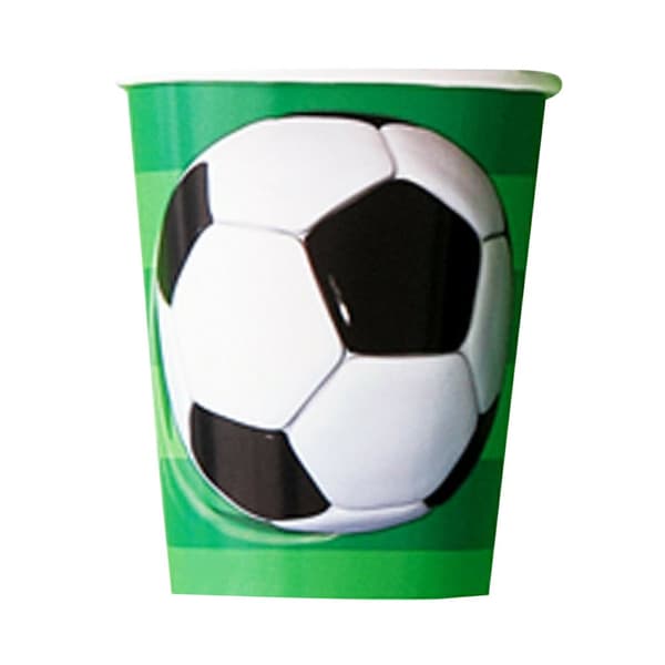 Unique Party 3D Soccer 9oz Cups (Pack of 8) Multicolour 9oz