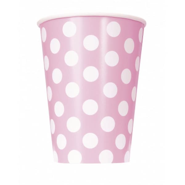 Unique Party Polkaprikkede papirkopper (pakke med 6) Lovely Pink/ White One Size