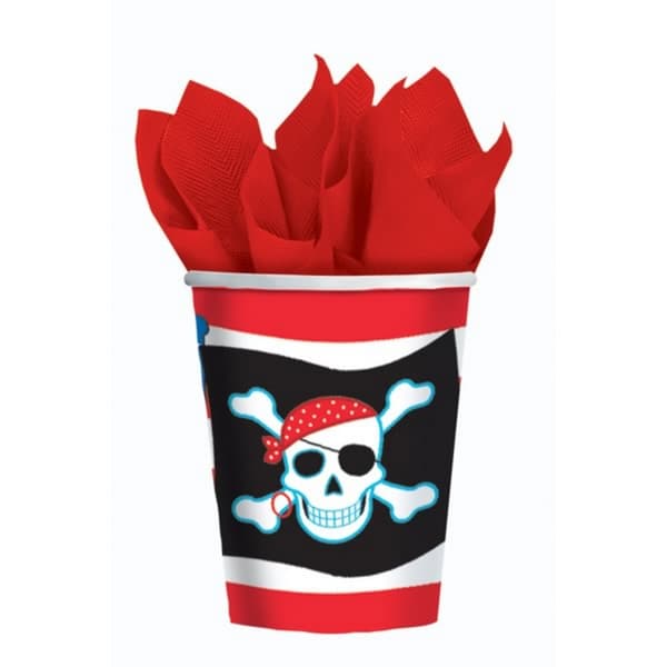 Amscan Pirate Skull And Crossbones Party Cups (Pack Of 8) Red/Black/White One Size