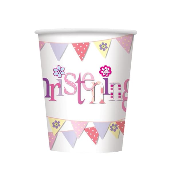 Unique Party Bunting dåbskopper Pink 270ml