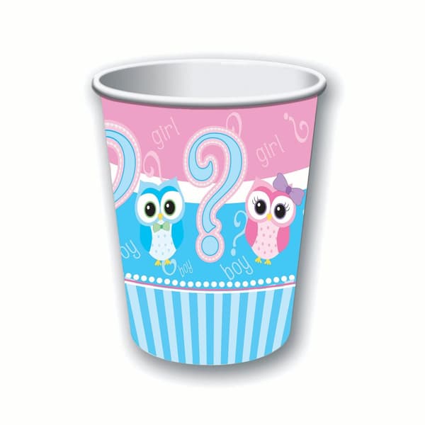 Bristol Novelty Gender Reveal Cups (Pack Of 8) Blue/Pink One Size