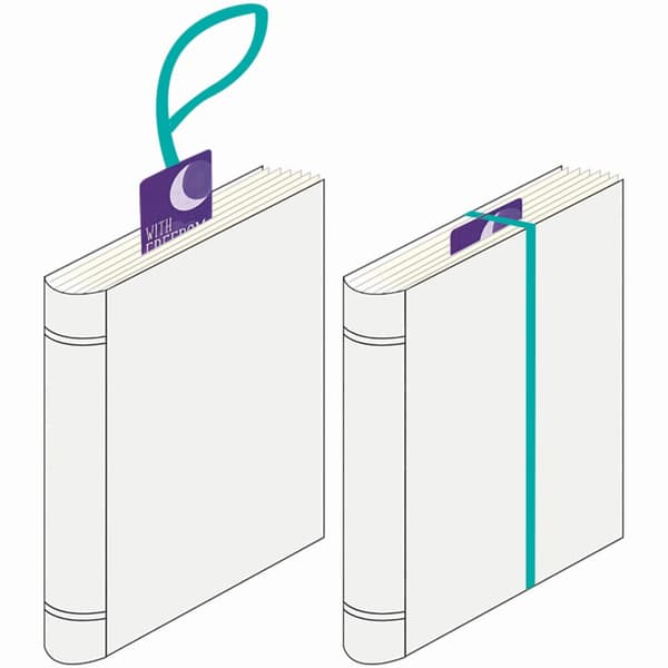 Bokmärke i papp med elastisk ögla Books