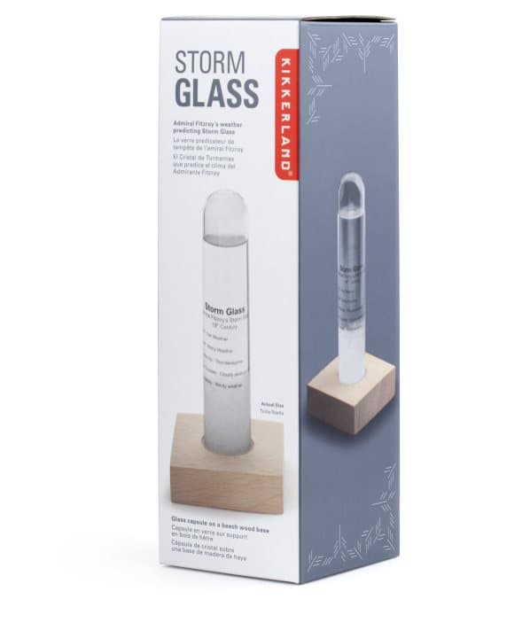 Storm Glass Tube With Beechwood Base, Kikkerland