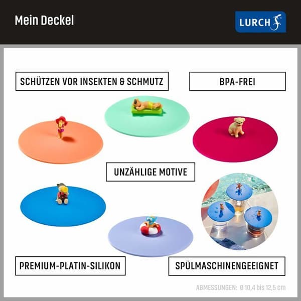 Lurch - 2108882 - 210882 Mein glaslock Biggi Pretzel 100 % platina silikon BPA-fri, 12 cm, bayersk blå